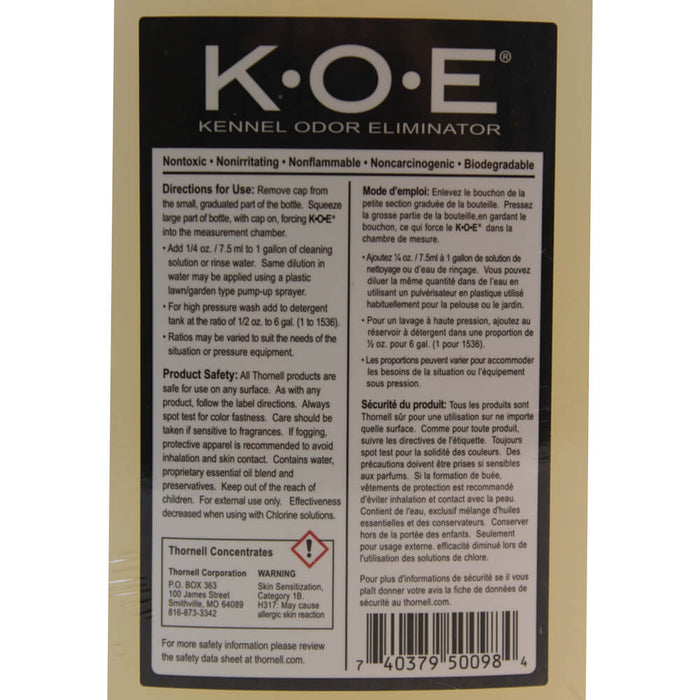 K.O.E Kennel Odor Eliminator  Concentrate  16 oz - Clear Yellow Original Scent 16 oz