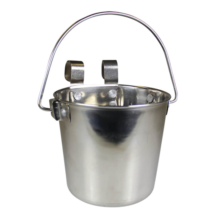 Stainless Steel Pail, Flat Sided Hook-On with Rivets - 1qt  