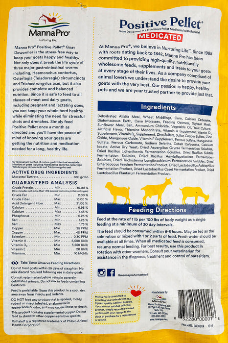 Positive Pellet Goat Dewormer - Positive Pellet Goat Dewormer, 25 lb bag  