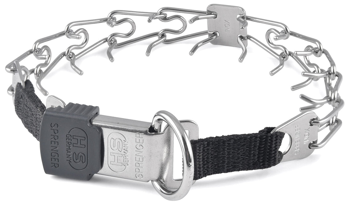 Herm Sprenger Prong Collar with Security Buckle - Black Prong Collar w/ Security Buckle, 2.25 mm (16")  