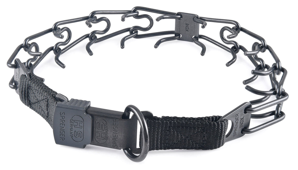 Herm Sprenger Prong Collar with Security Buckle - Black Prong Collar w/ Security Buckle, 3.2 mm (21")  