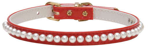 Little Pearl Dog Collars - Red 10 in 