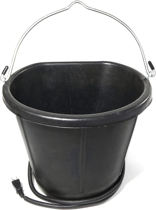 Heated Flat-Back Rubber Bucket - 18 qt  