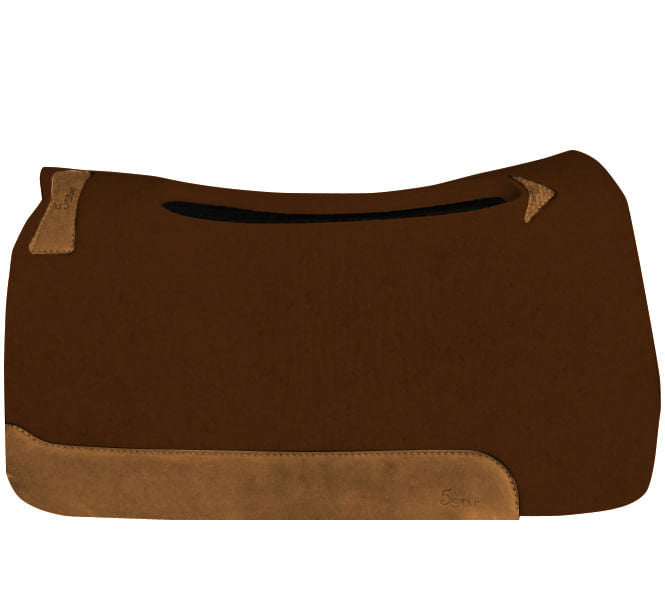 The 5 Star Barrel Racer 3/4" Self-Contouring Saddle Pad - Dark Chocolate  