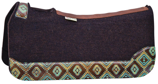 5 Star Turquoise Brown Aztec Saddle Pad -   