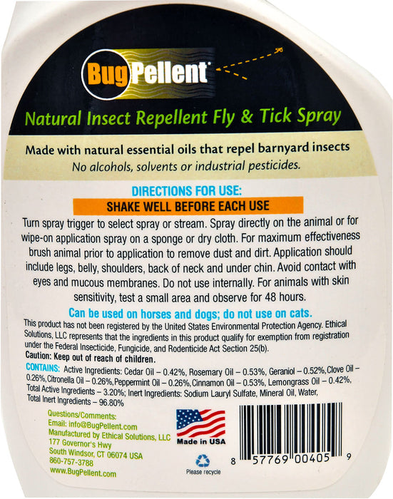 BugPellent Fly & Tick Spray, 32 oz -   