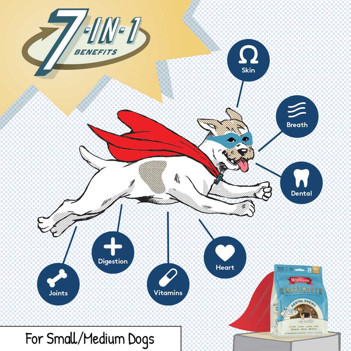 Smartmouth 7-in-1 Dental Chews for Dogs, S/M, 28 ct -   