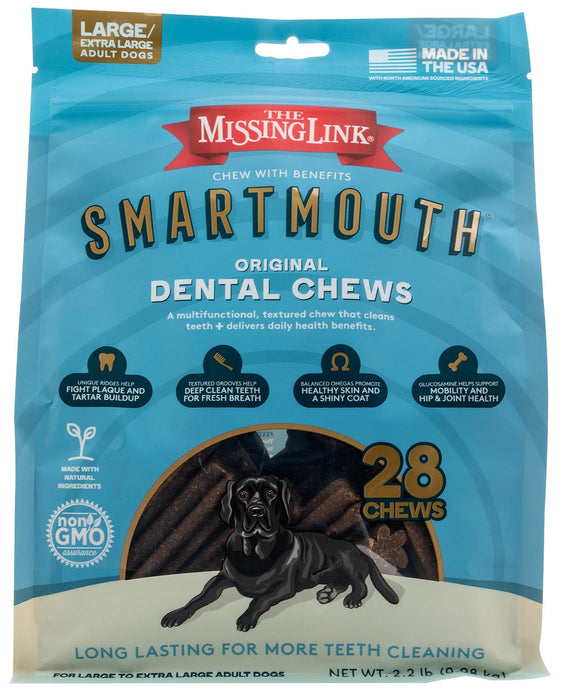 Smartmouth 7-in-1 Dental Chews for Dogs, L/XL, 28 ct -   