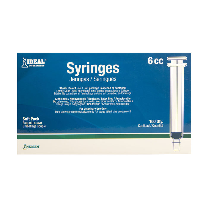 Ideal Luer Lock Syringes, Boxes - 6 mL (50 count) - Monoject L.L. Syringe  