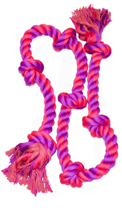 7 Knot Cotton Rope Dog Bone Tug Toy - 1S125 - Purple/Magenta - 72" - 6