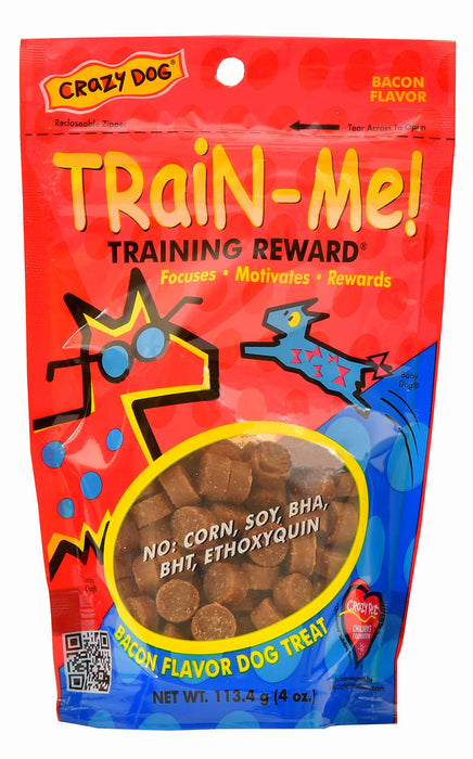 Crazy Dog Train-Me! Training Reward Treats, 4 oz - Bacon  