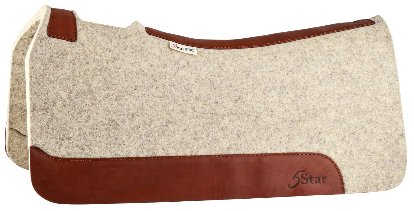 7/8', 5 Star Saddle Pad 100% Compressed Wool, Natural - Jeffers - Horse Supplies > Horse Tack > Saddle Pads & Blankets