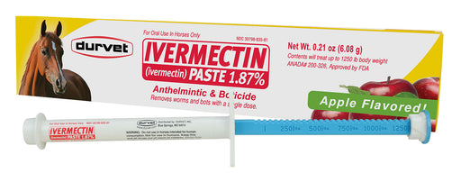 Durvet Ivermectin Horse Dewormer Paste 1.87%, Apple Flavor, 6.08 gm - Single Pack  