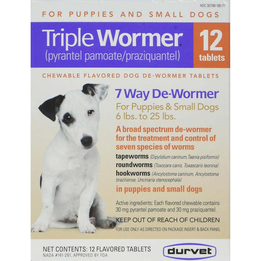 Triple Wormer for Dogs, 12 ct - 6-25 lbs  