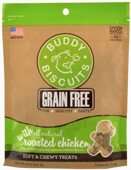 Grain Free Buddy Biscuits, Soft and Chewy Treats, 5 oz - Chicken  