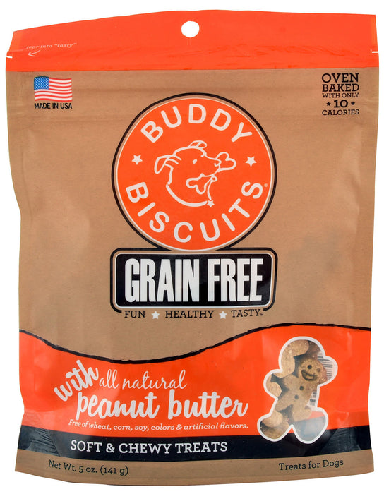 Grain Free Buddy Biscuits, Soft and Chewy Treats, 5 oz - Cheddar Cheese  