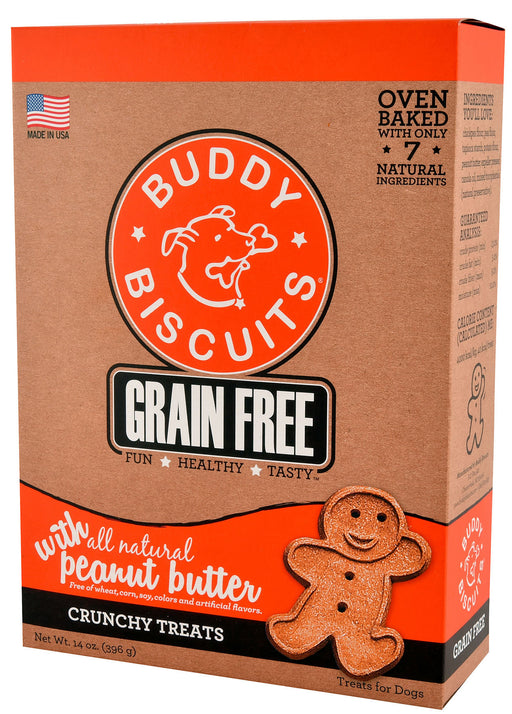 Grain-Free, Oven-Baked Buddy Biscuits, 14 oz - Peanut Butter  