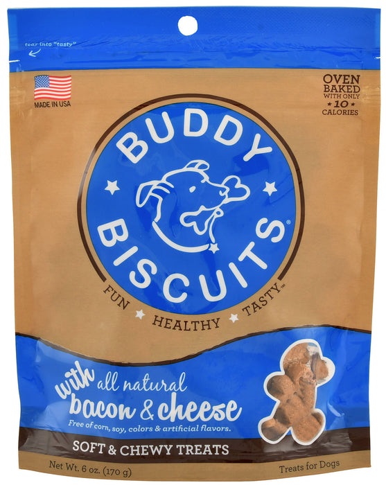 Soft & Chewy Buddy Biscuits, 6 oz - Cheese/Bacon  