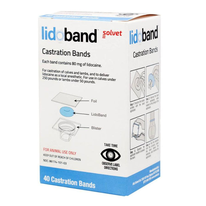 Jeffers Band Castration Tool with LidoBand Lidocaine Castration Bands for Calves & Lambs