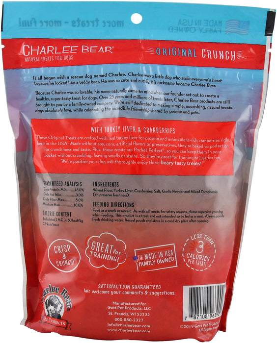 Charlee Bear Dog Treats, 16 oz - Turkey/Liver/Cranber  