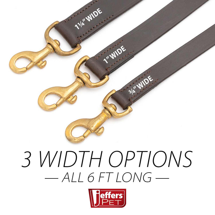 Correa Plana de Cuero Jeffers Pet 6', 3/4" W