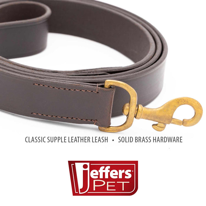 Correa Plana de Cuero Jeffers Pet 6', 3/4" W