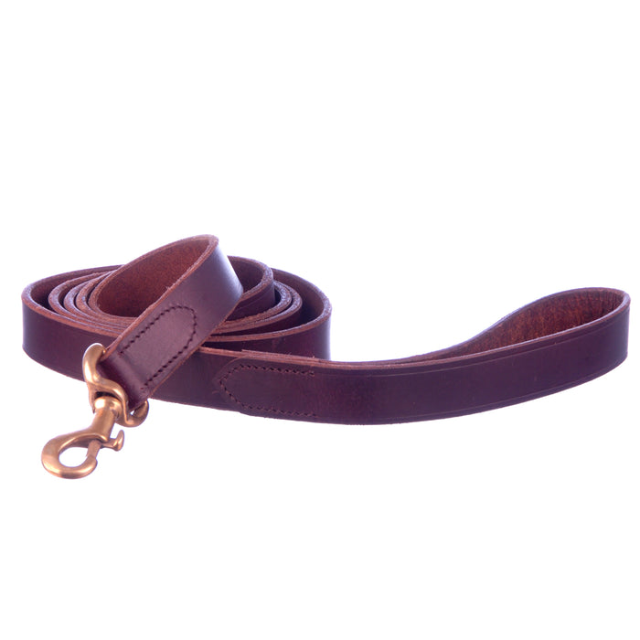 Jeffers Flat Leather Leashes, 1 1/4" x 6'