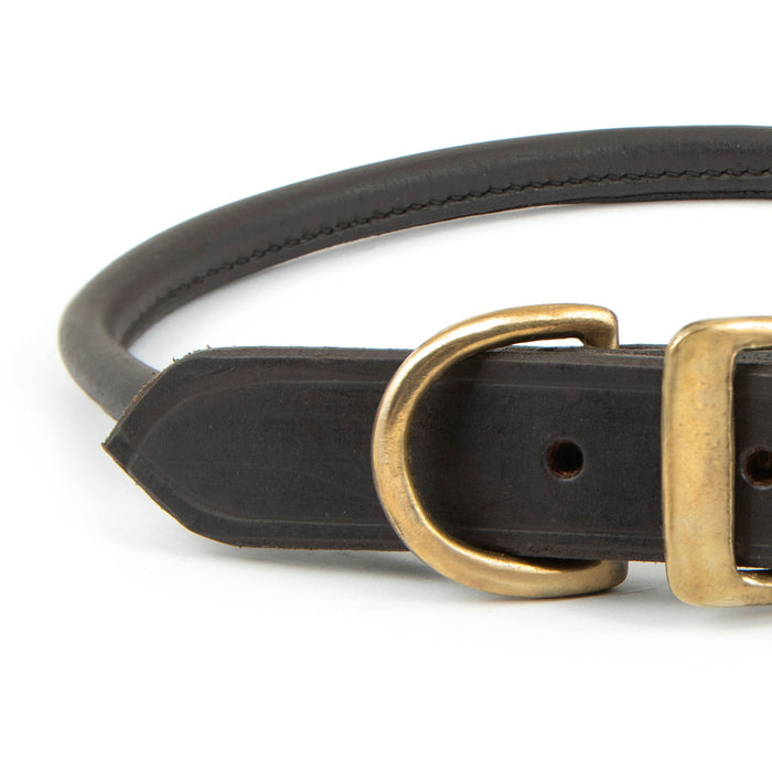 Collares de cuero enrollados para perros, 5/8" x 13"