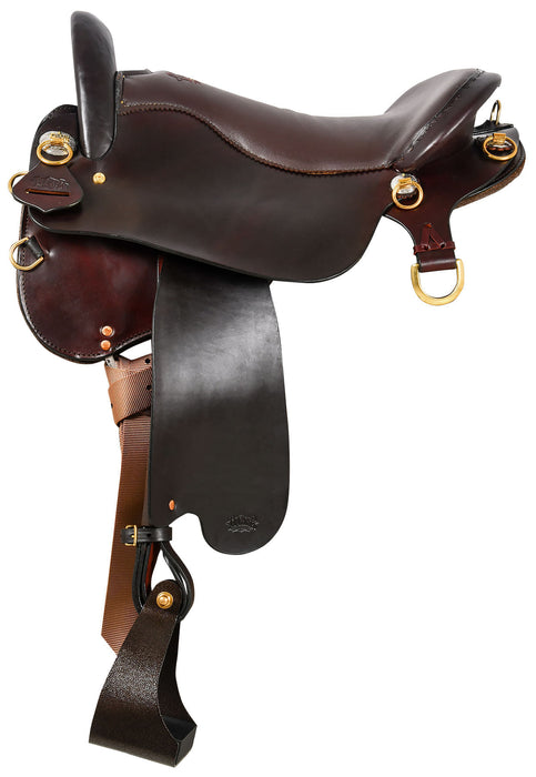 Tucker Custom Endurance Trail Saddle, Wide, Brown - 16.5 in Seat  