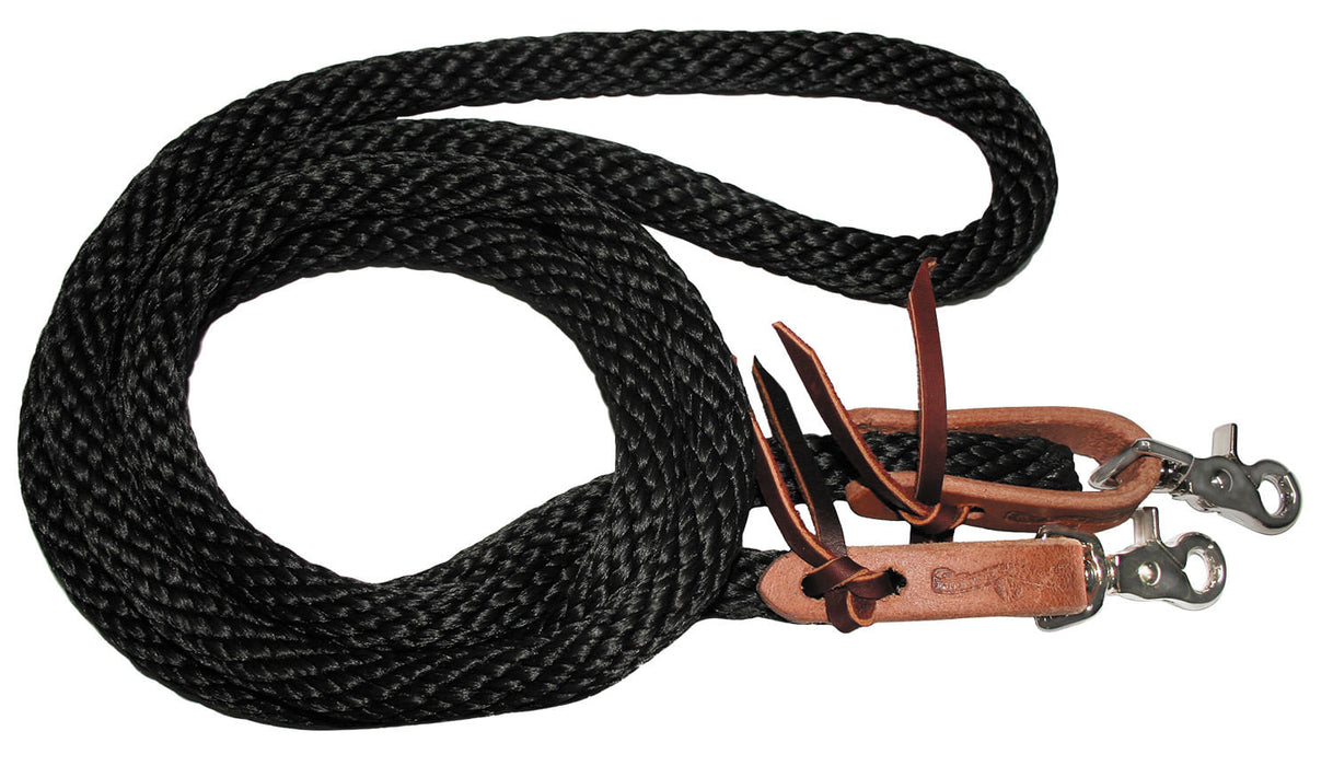 Circle Y Nylon Rope Rein, 3/4" x 8' - Black  