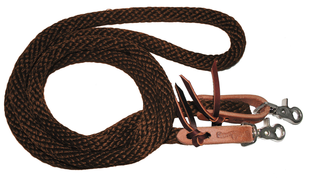 Circle Y Nylon Rope Rein, 3/4" x 8' - Brown  