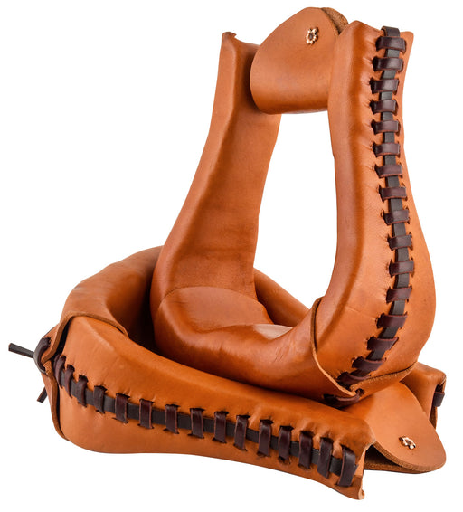 Circle Y Leather Laced Stirrups - Regular Oil  