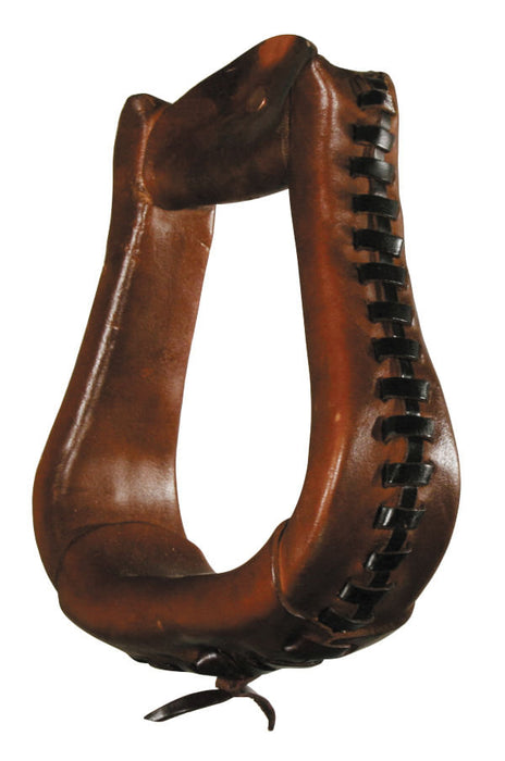 Circle Y Leather Laced Stirrups - Walnut  