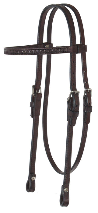 Circle Y Shell Tooled Browband Headstall -   