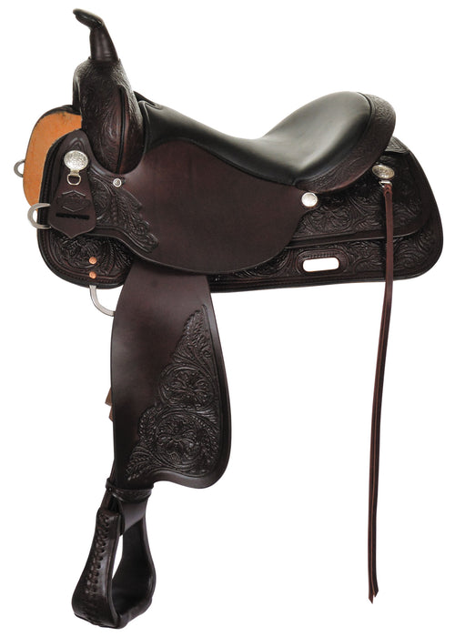 High Horse Mineral Wells Trail Saddle, Wide, Tobac - 16 in  