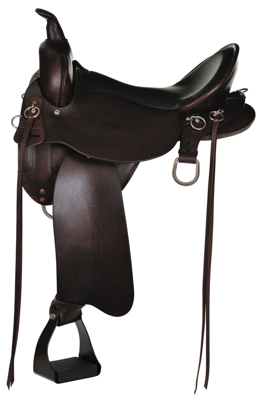 High Horse Little River Trail Saddle, Regular, Tobac - 14 in  