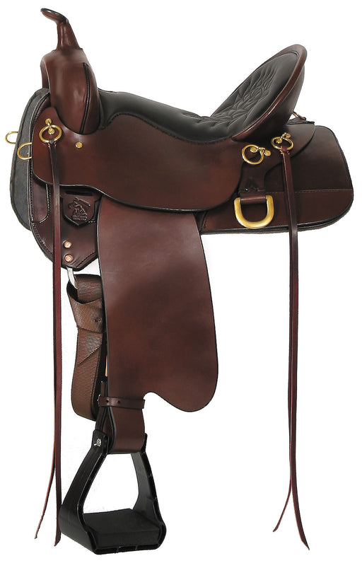 High Horse Custom Big Springs Trail Saddle, Wide, Walnut - 15 in  