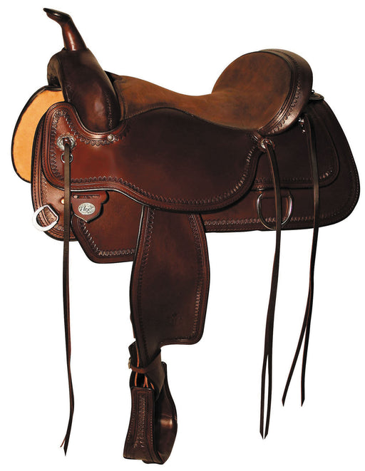 Circle Y Topeka Flex2 Trail Saddle, Wide, Walnut - 15 in  