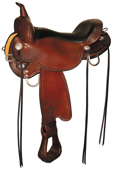 Circle Y River Flex2 Trail Saddle, Wide, Regular Oil - 14 in  