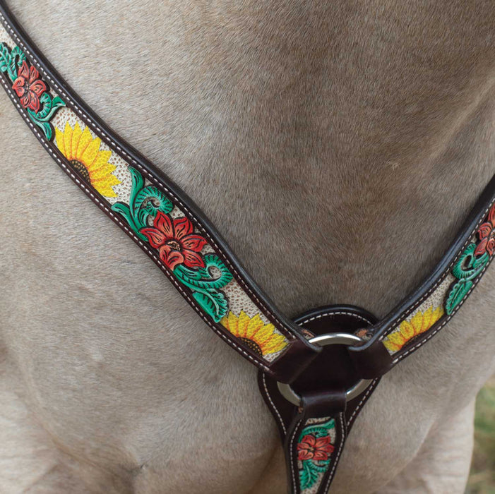 Circle Y Rising Sunflower Breast Collar -   