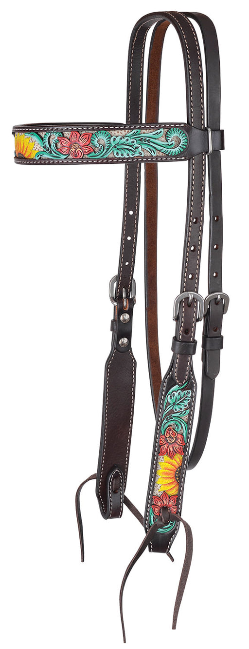 Circle Y Rising Sunflower Browband Headstall -   