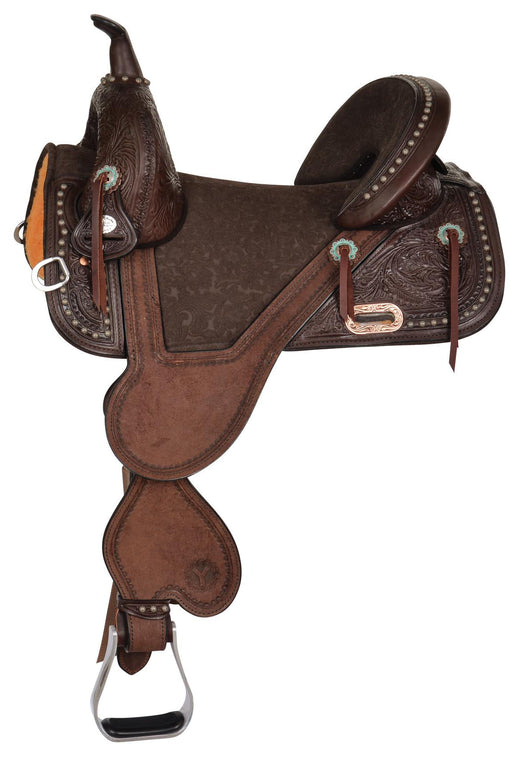 Tammy Fischer Remuda Signature Treeless Barrel Saddle, Medium, Chocolate - 14.5 in Seat  