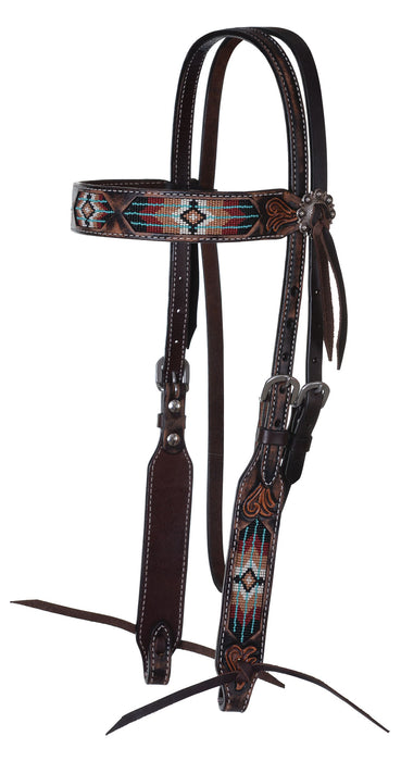 Circle Y Beaded Southwest Browband Headstall -   