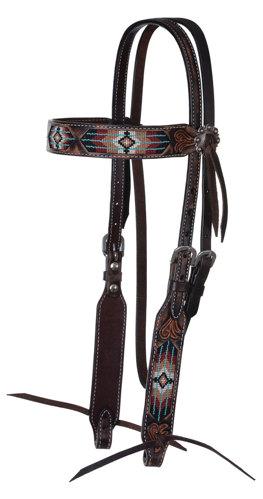 Circle Y Beaded Southwest Browband Headstall -   