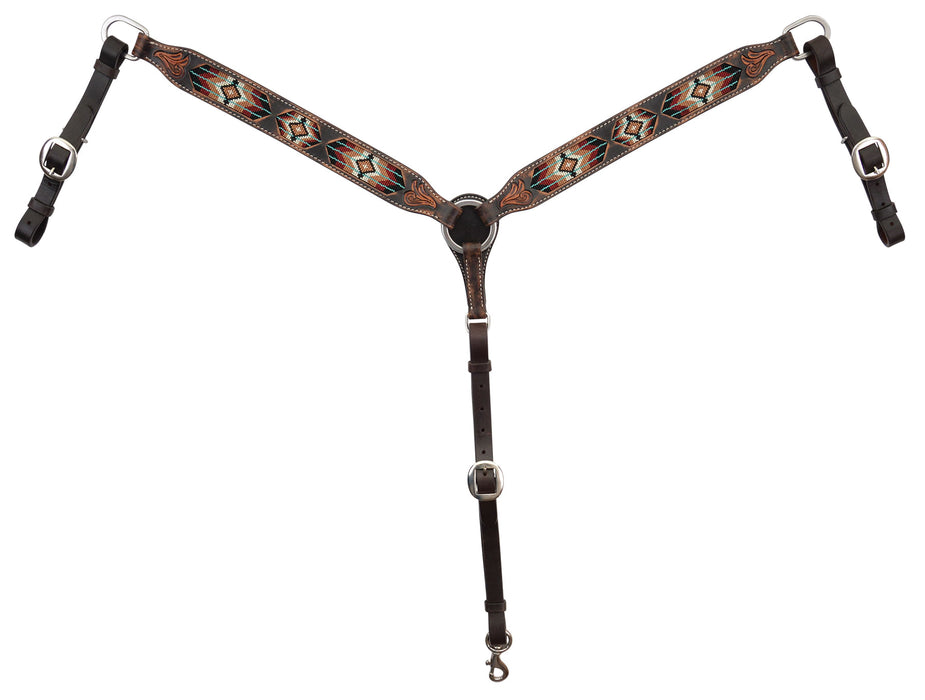 Circle Y Beaded Southwest Breast Collar -   