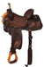 Team Camarillo Fine Feathers Barrel Saddle, Wide Tree, Chocolate - 15.5 in Seat  