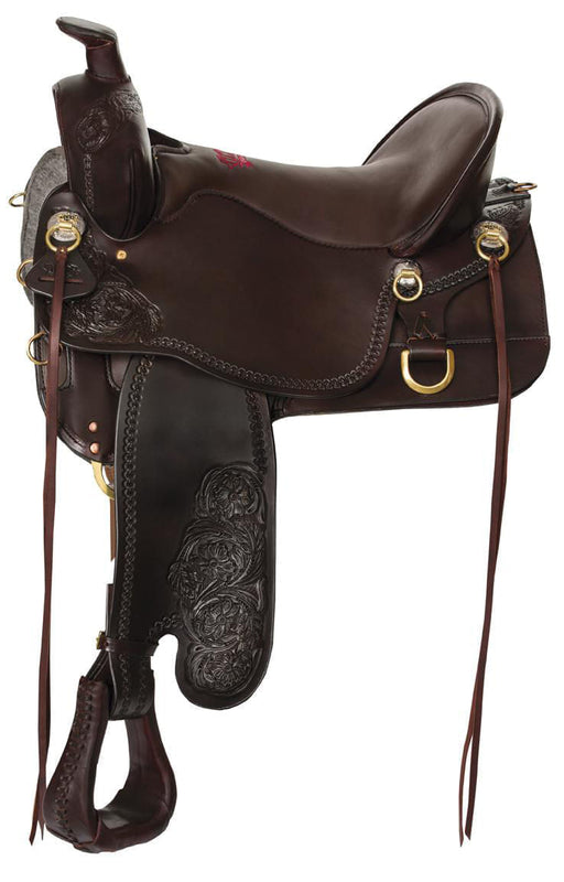 Tucker Custom High Plains Smooth Trail Saddle, Wide, Brown - 15.5 in Seat  