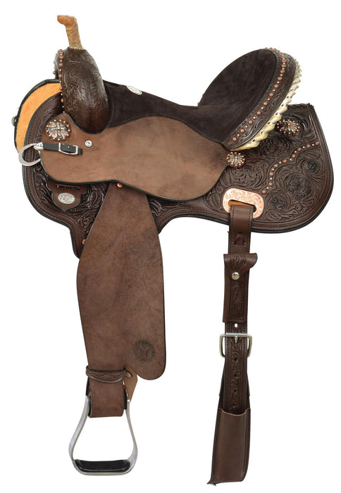 Kenda Lenseigne Black Powder Mounted Shooter Saddle, Regular, Chocolate - 14 in Seat  