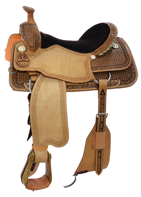 Circle Y Custom Briscoe Roping Saddle, Wide, Antique - 15.5 in Seat  