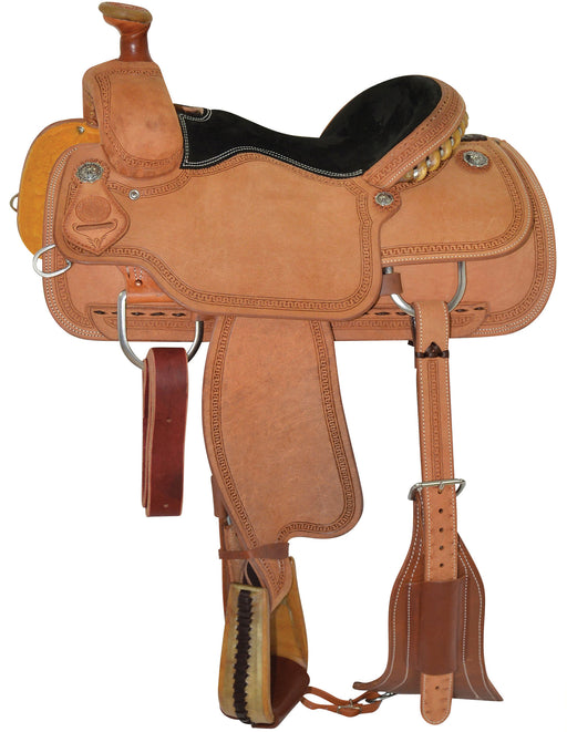 Circle Y Guthrie Select Roping Saddle, Regular, Roughout - 14 in Seat  